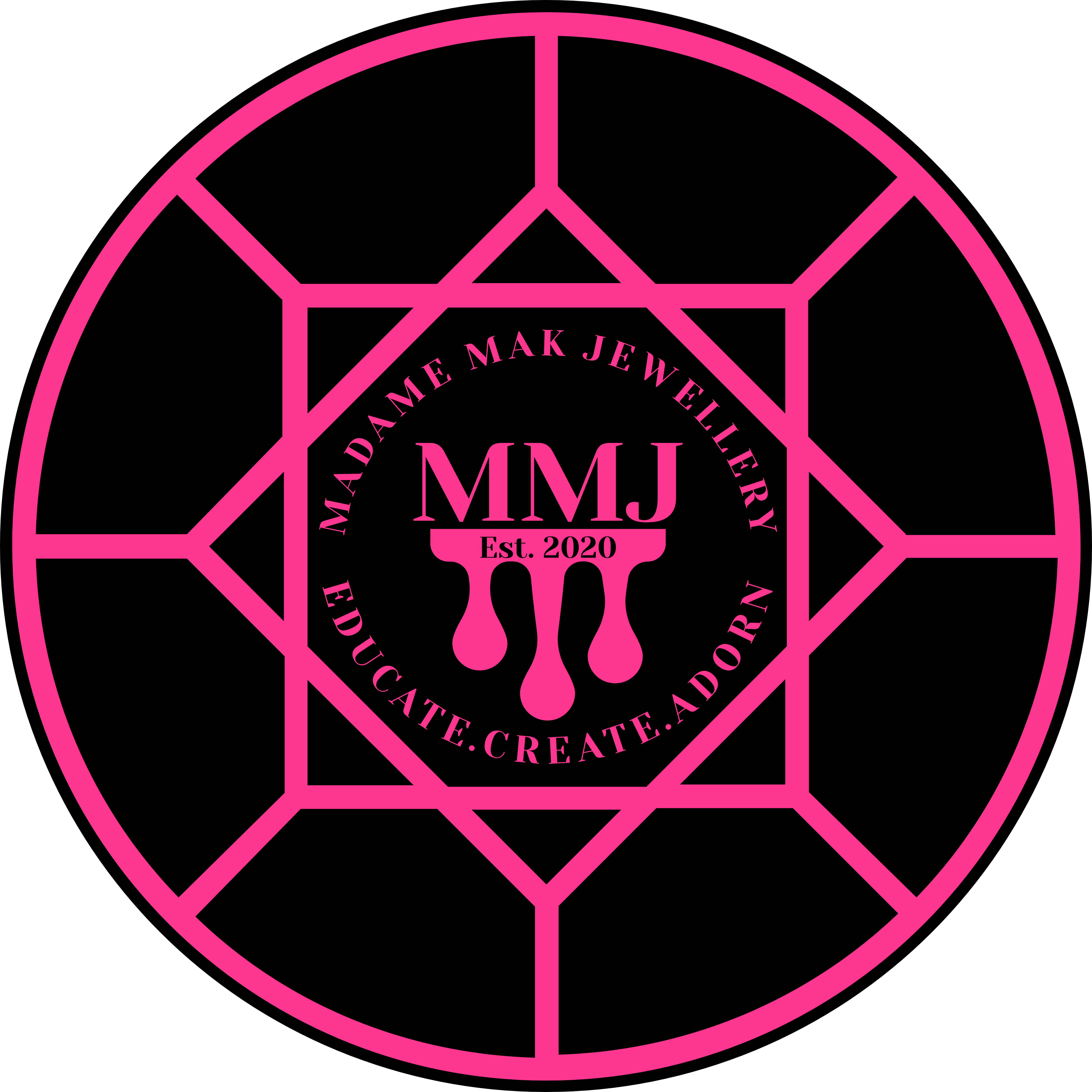 Logo for Madame Mak Jewellery (Decorative Only), and a link to an about me section and a Student Login button to the top right corner of this page.